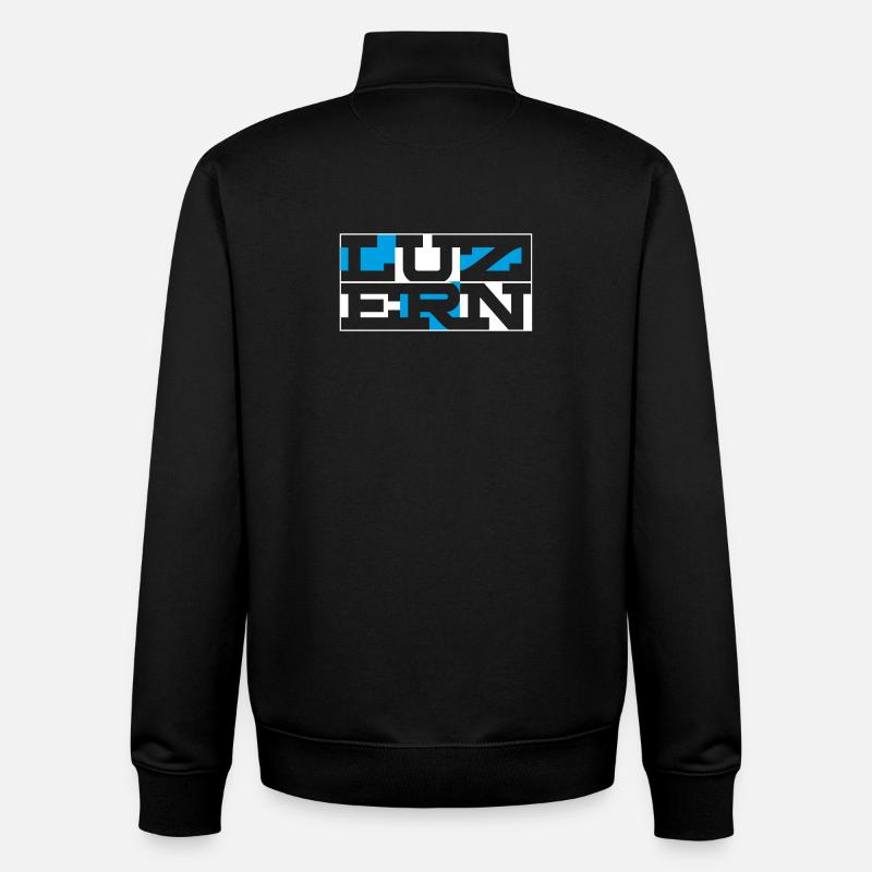 Mot-mot géométrique de Lucerne - Sweat zippé unisexe en coton bio Stanley/Stella - noir