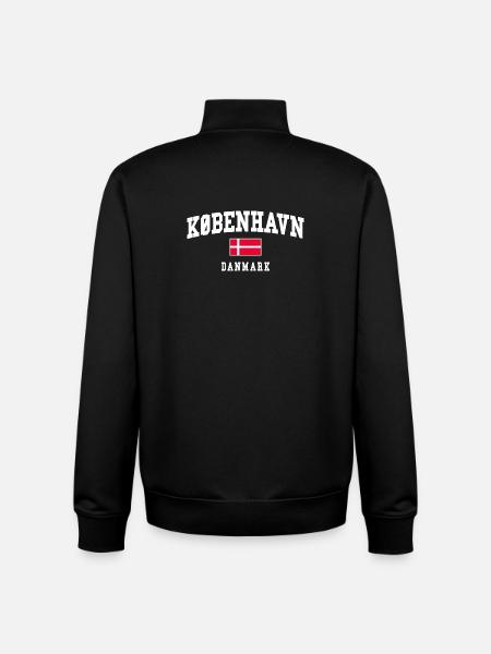 Danmarks flag med fed bue - Stanley/Stella unisex sweatshirt med lynlås i økologisk - sort
