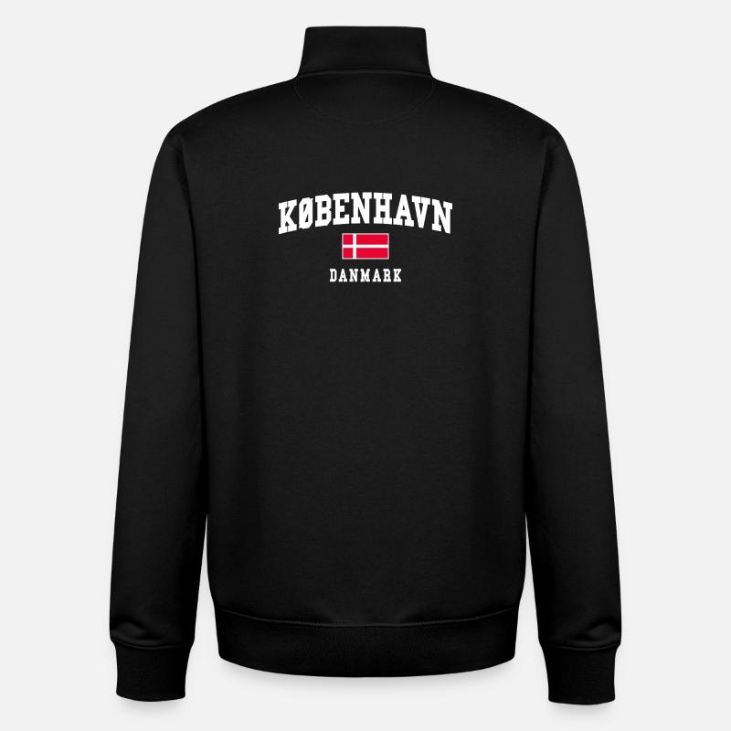 Denmark flag with bold arch - Unisex Organic Zip Sweatshirt by Stanley/Stella - black