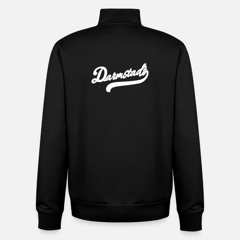 Darmstadt Rétro - Sweat zippé unisexe en coton bio Stanley/Stella - noir