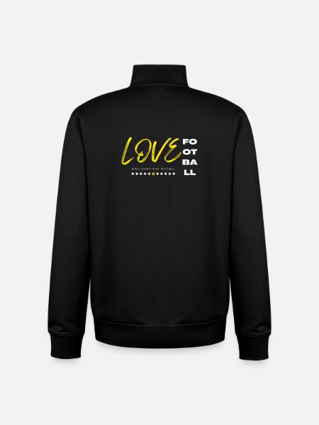Ich liebe Fußball gelb - Unisex Organic Zip Sweatshirt von Stanley/Stella - Schwarz