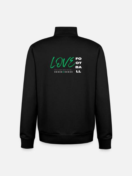 Ich liebe Fußball grün - Unisex Organic Zip Sweatshirt von Stanley/Stella - Schwarz
