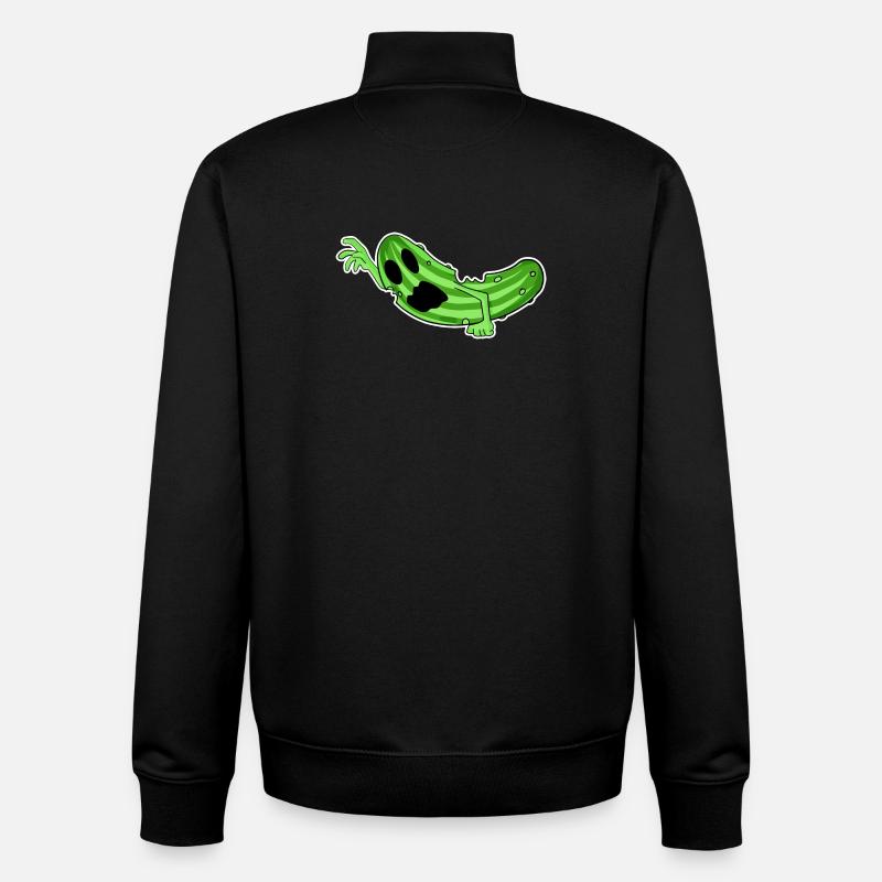 Horreur de concombre zombie - Sweat zippé unisexe en coton bio Stanley/Stella - noir