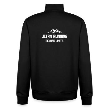 Ultra Running - Jenseits der Grenzen - Unisex Organic Zip Sweatshirt von Stanley/Stella - Schwarz - Hinten - AI Model Male 185 light (185cm)