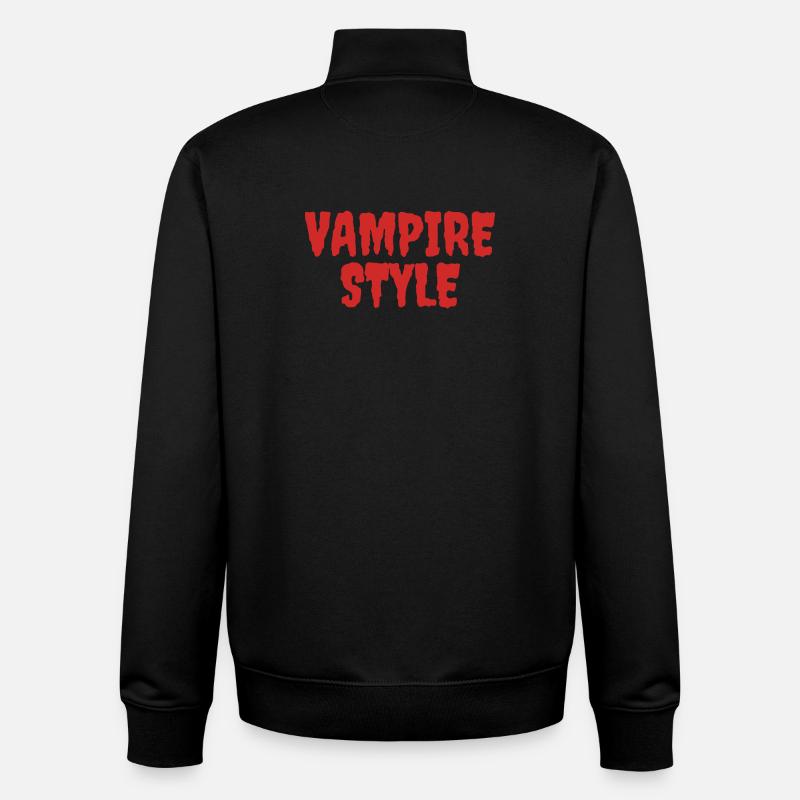 Style vampire Conception graphique ludique - Sweat zippé unisexe en coton bio Stanley/Stella - noir