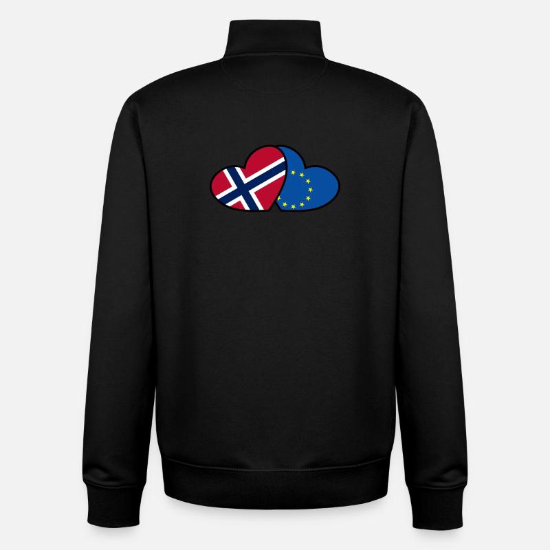 Norwegen <3 EU - Unisex Organic Zip Sweatshirt von Stanley/Stella - Schwarz