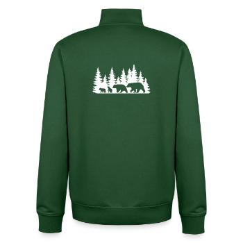 Silhouette Wald Tierwelt Design - Unisex Organic Zip Sweatshirt von Stanley/Stella - Flaschengrün - Hinten - AI Model Male 185 dark (185cm)