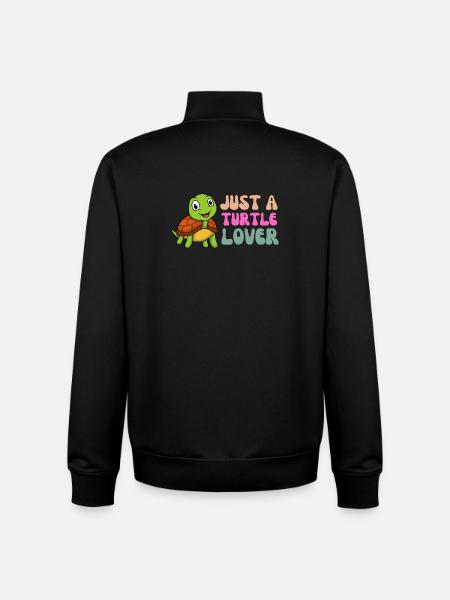 Adorable Turtle Lover Illustration - Unisex Organic Zip Sweatshirt by Stanley/Stella - black