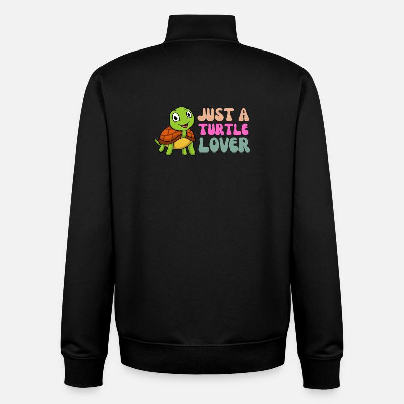 Adorable Turtle Lover Illustration - Sweat zippé unisexe en coton bio Stanley/Stella - noir