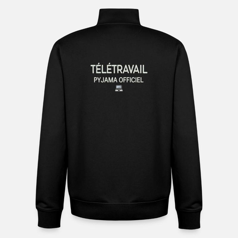 Offizielle Pyjama-Telearbeit - Unisex Organic Zip Sweatshirt von Stanley/Stella - Schwarz