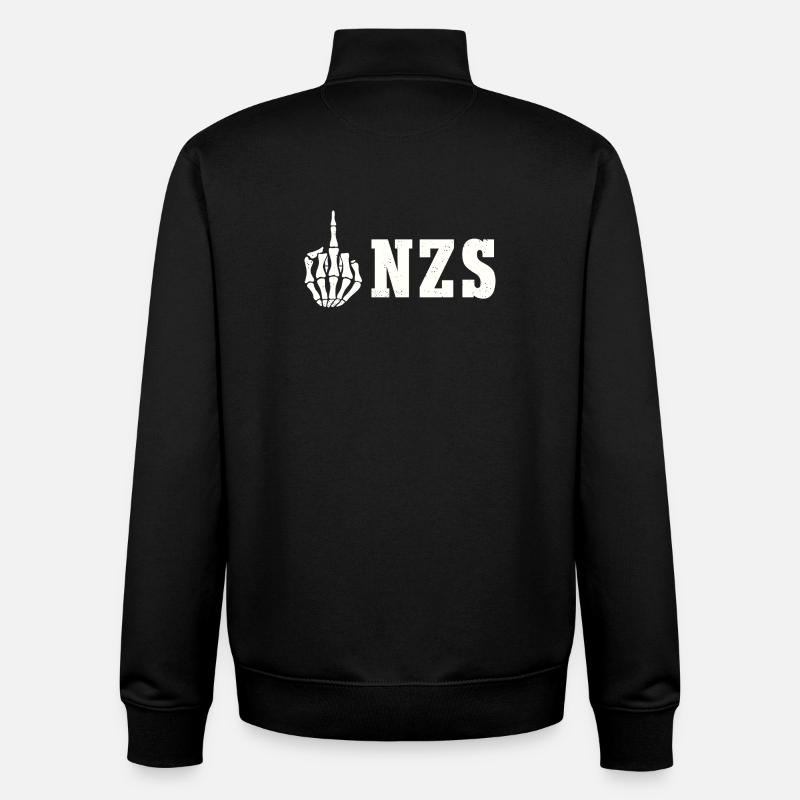 Antifa Antifascist Statement FCK NZS - Unisex Organic Zip Sweatshirt by Stanley/Stella - black