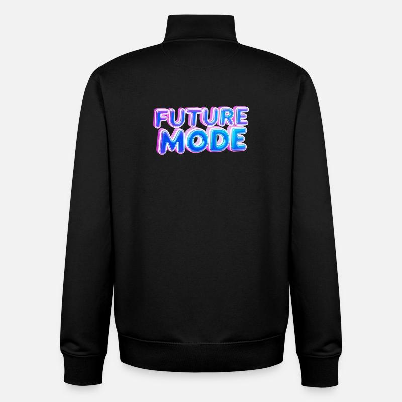 Néon de mode future - Sweat zippé unisexe en coton bio Stanley/Stella - noir