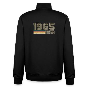 1965 Vintage Retro Birthday Gift - Unisex Organic Zip Sweatshirt by Stanley/Stella - black - Back - AI Model Male 185 light (185cm)
