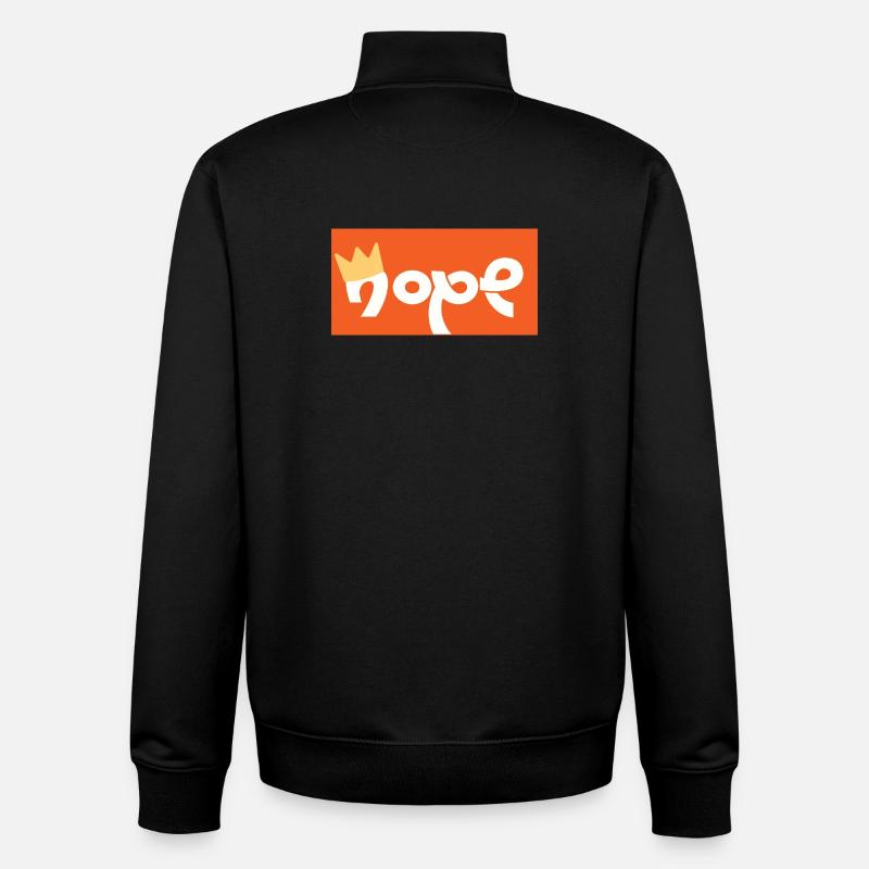 Nope Couronne Joyeuse Logo - Sweat zippé unisexe en coton bio Stanley/Stella - noir