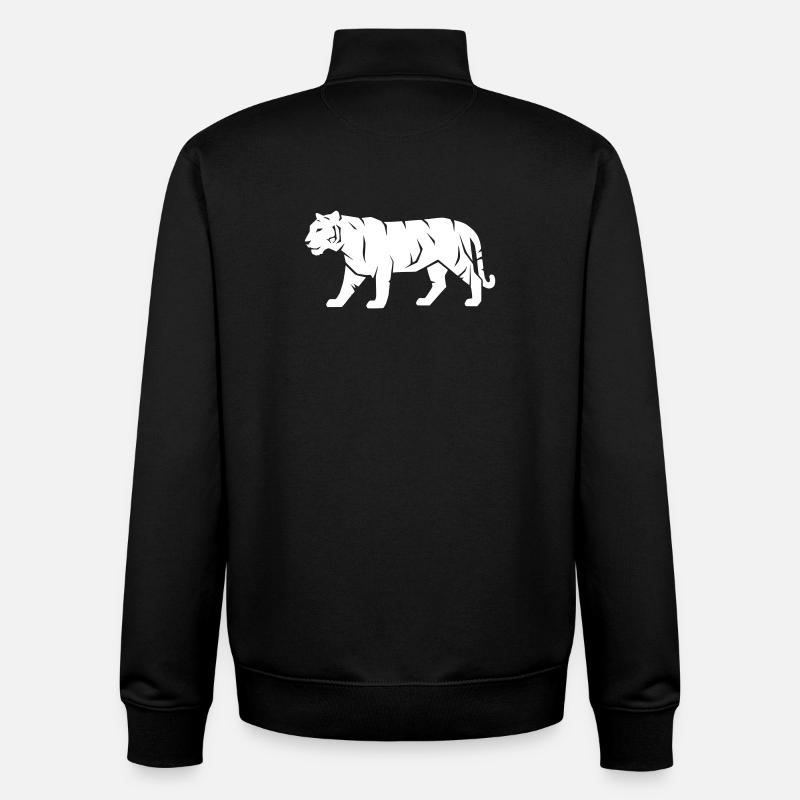 Tiger_Raubkatze_Wild_Tier_Vector_path22 - Sweat zippé unisexe en coton bio Stanley/Stella - noir