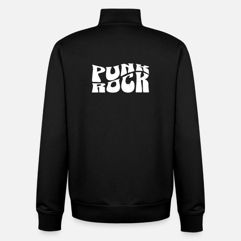 Punk Rock Bold Typography - Unisex Organic Zip Sweatshirt by Stanley/Stella - black
