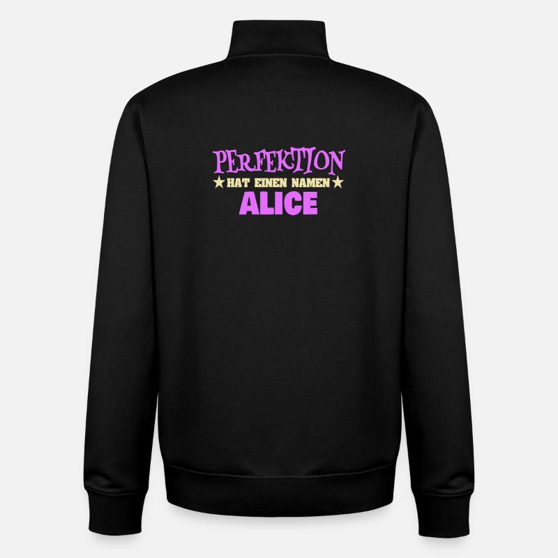 First name Alice - Unisex Organic Zip Sweatshirt by Stanley/Stella - black