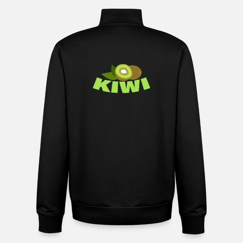 Kiwi - Sweat zippé unisexe en coton bio Stanley/Stella - noir
