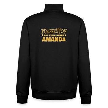 Amanda als Frauenname - Unisex Organic Zip Sweatshirt von Stanley/Stella - Schwarz - Hinten - AI Model Male 185 light (185cm)