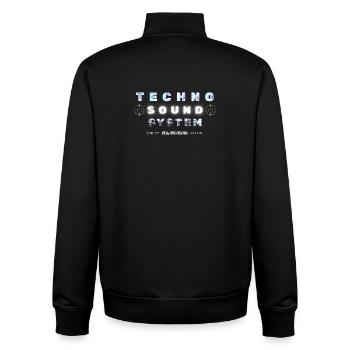Techno Underground Club Logo - Unisex Organic Zip Sweatshirt von Stanley/Stella - Schwarz - Hinten - AI Model Male 185 light (185cm)