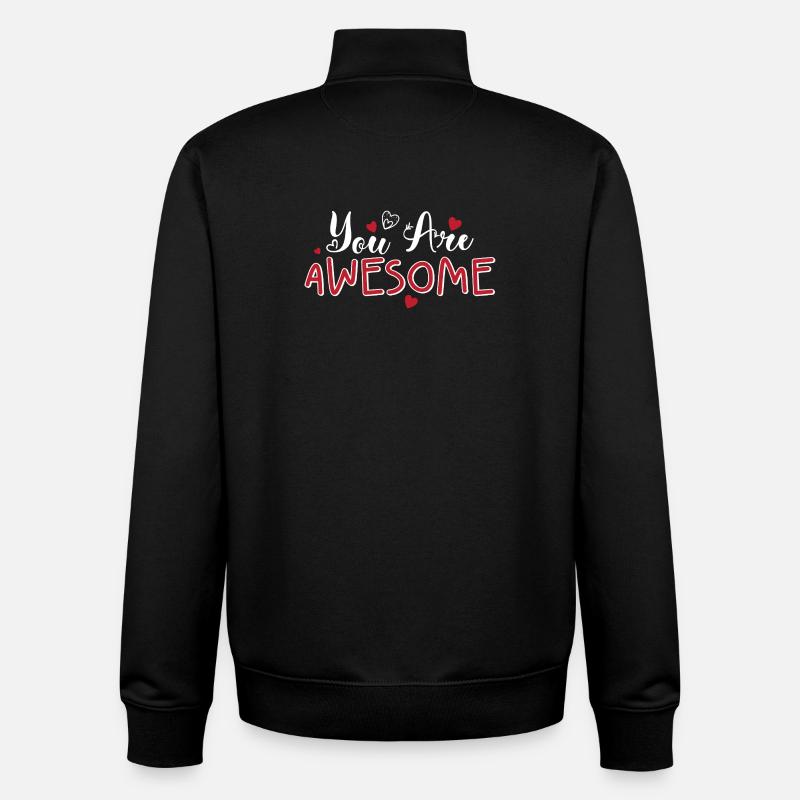 Scénario de Tu es génial de Cœurs - Sweat zippé unisexe en coton bio Stanley/Stella - noir