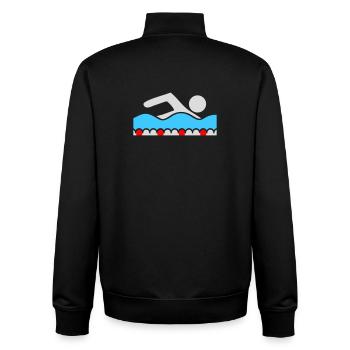 Schwimmer Piktogramm Freistil Welle Pool Sport - Unisex Organic Zip Sweatshirt von Stanley/Stella - Schwarz - Hinten - AI Model Male 185 light (185cm)