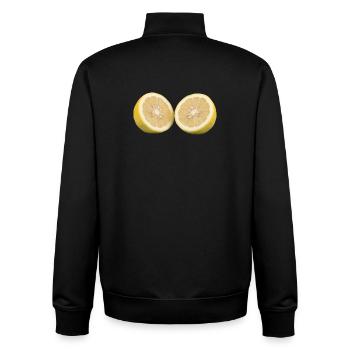 Lemon Vegan Citrus Lemon Half, Shirt, Hoodie - Unisex Organic Zip Sweatshirt by Stanley/Stella - black - Back - AI Model Male 185 light (185cm)