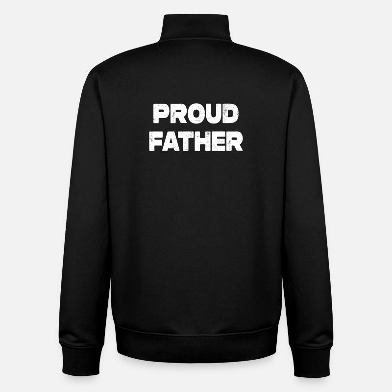 Proud Father Emblem - Unisex Organic Zip Sweatshirt by Stanley/Stella - black