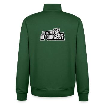 Je préférerais être à un concert Lustig Musik Konzert - Sweat zippé unisexe en coton bio Stanley/Stella - vert bouteille - Dos - AI Model Male 185 dark (185cm)