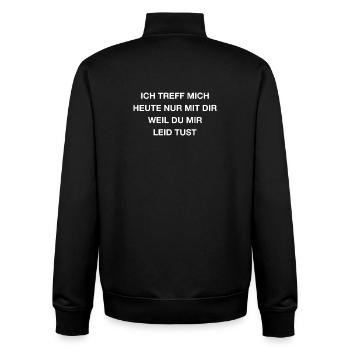 Frecher Humor Heul Leise Spruch - Unisex Organic Zip Sweatshirt von Stanley/Stella - Schwarz - Hinten - AI Model Male 185 light (185cm)