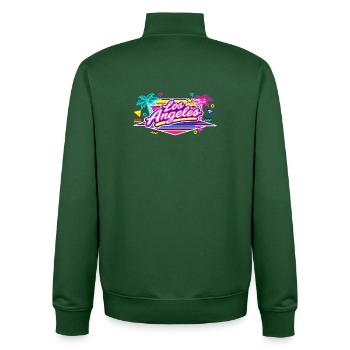 Los Angeles Neon Pink - Unisex Organic Zip Sweatshirt von Stanley/Stella - Flaschengrün - Hinten - AI Model Male 185 dark (185cm)