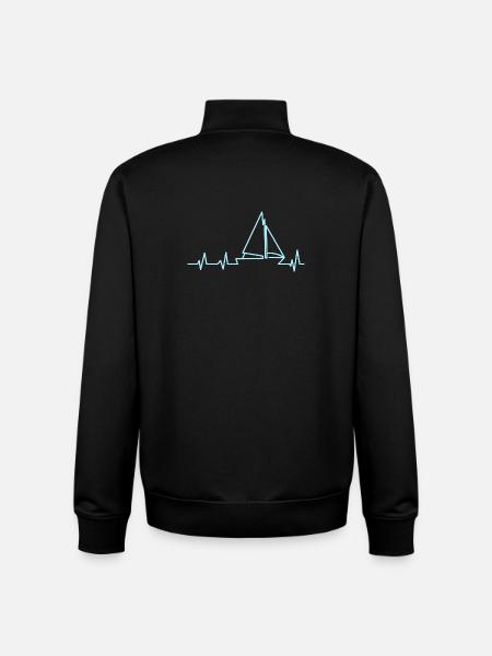 Segelboot Herzschlag Segeln - Unisex Organic Zip Sweatshirt von Stanley/Stella - Schwarz