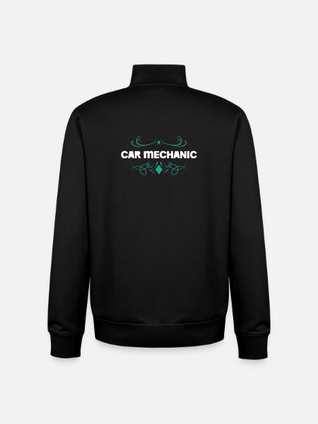 Car Mechanic Ornament - Unisex Organic Zip Sweatshirt by Stanley/Stella - black