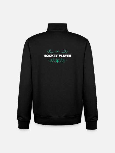 Eishockey Spieler Ornament Design - Unisex Organic Zip Sweatshirt by Stanley/Stella - black