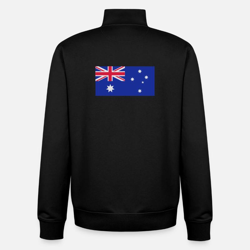 Le drapeau australien - Sweat zippé unisexe en coton bio Stanley/Stella - noir