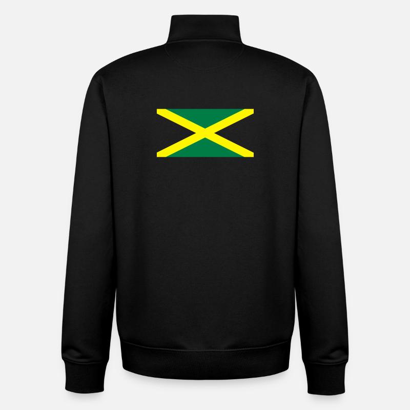 Drapeau jamaïcain - Sweat zippé unisexe en coton bio Stanley/Stella - noir