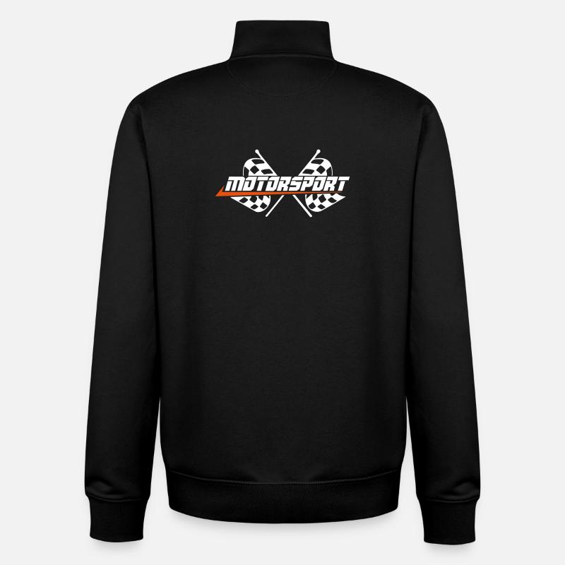 Sport automobile Drapeaux - Sweat zippé unisexe en coton bio Stanley/Stella - noir