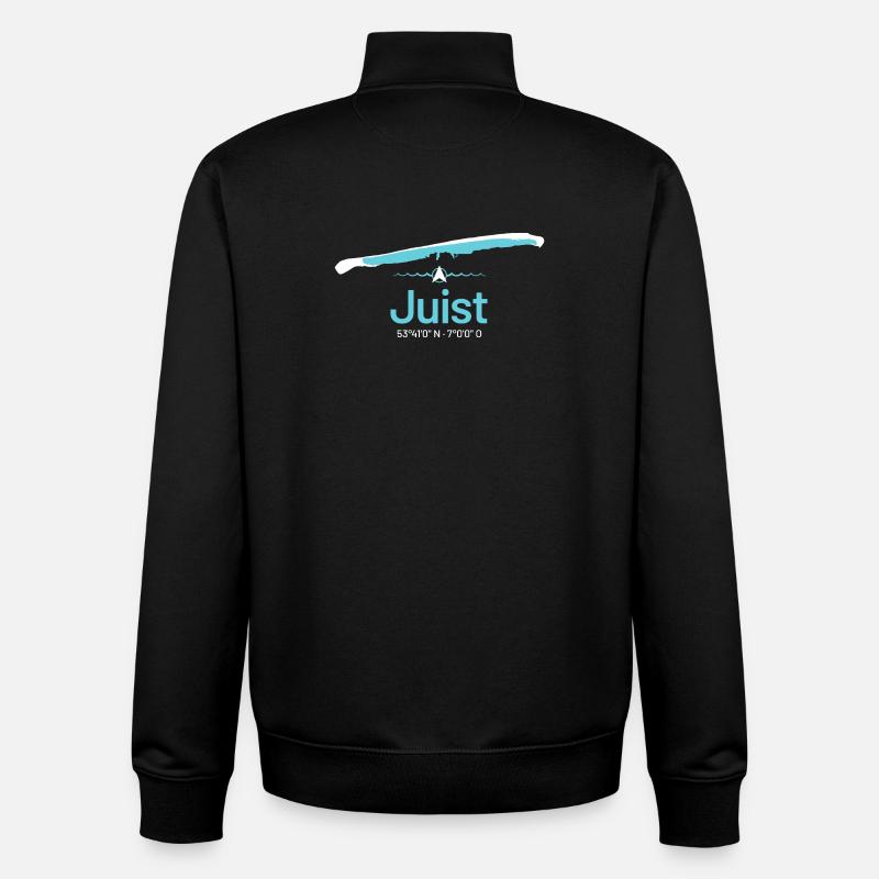 Juist | Design Map - Unisex Organic Zip Sweatshirt by Stanley/Stella - black