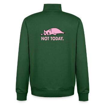 Pas aujourd’hui Chat paresseux Drôle de travail - Sweat zippé unisexe en coton bio Stanley/Stella - vert bouteille - Dos - AI Model Male 185 dark (185cm)