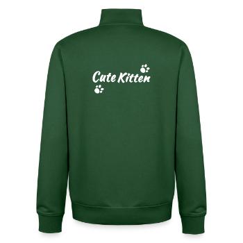 Cute Kitten hell, Tier Tatzen, für mama - Unisex Organic Zip Sweatshirt von Stanley/Stella - Flaschengrün - Hinten - AI Model Male 185 dark (185cm)