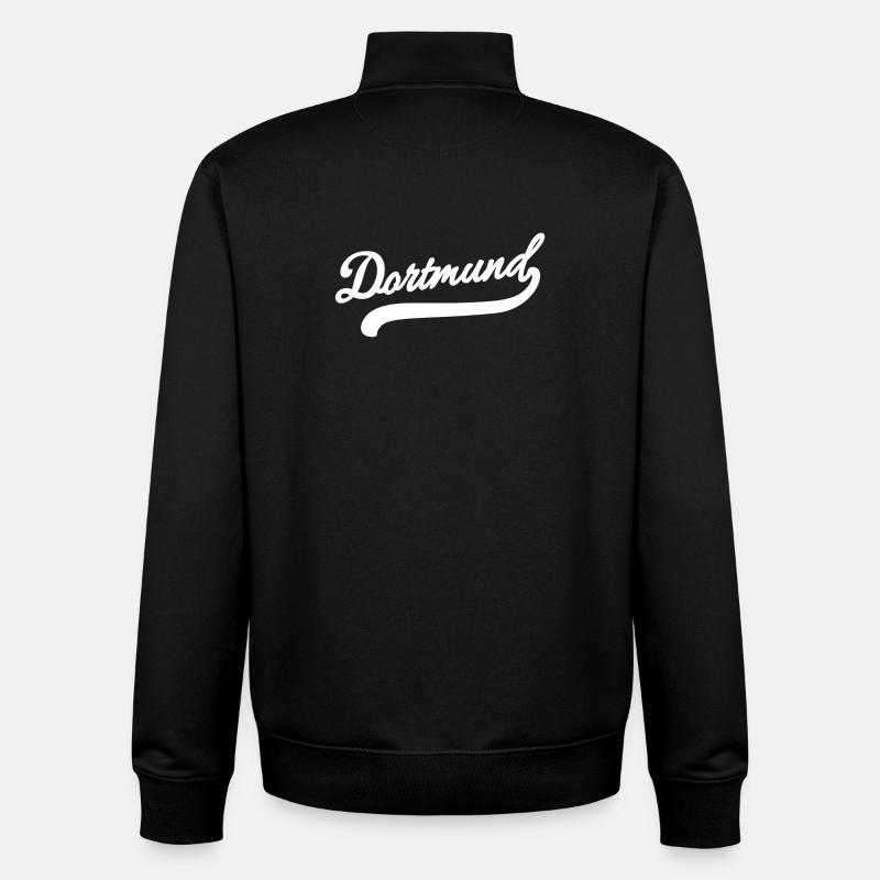 Dortmund Rétro - Sweat zippé unisexe en coton bio Stanley/Stella - noir