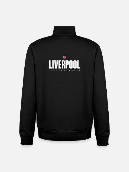Liverpool Bold Block Text - Unisex Organic Zip Sweatshirt by Stanley/Stella - black