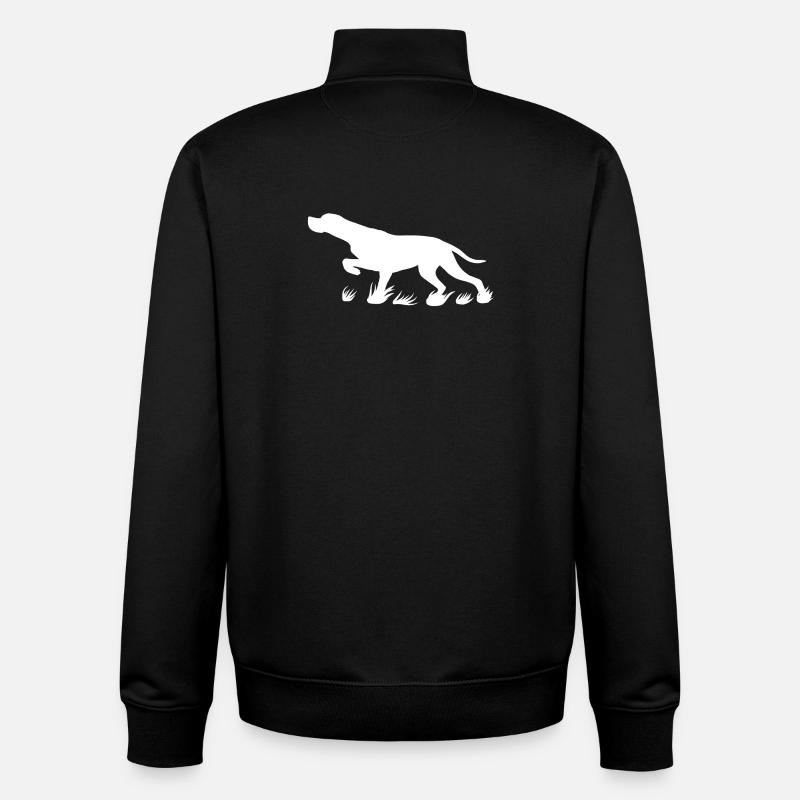 Pointer protruding (white) - Unisex Organic Zip Sweatshirt by Stanley/Stella - black