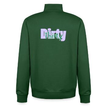 Dirty 30th Gifts - Dirty thirty - Unisex Organic Zip Sweatshirt by Stanley/Stella - bottle green - Back - AI Model Male 185 dark (185cm)