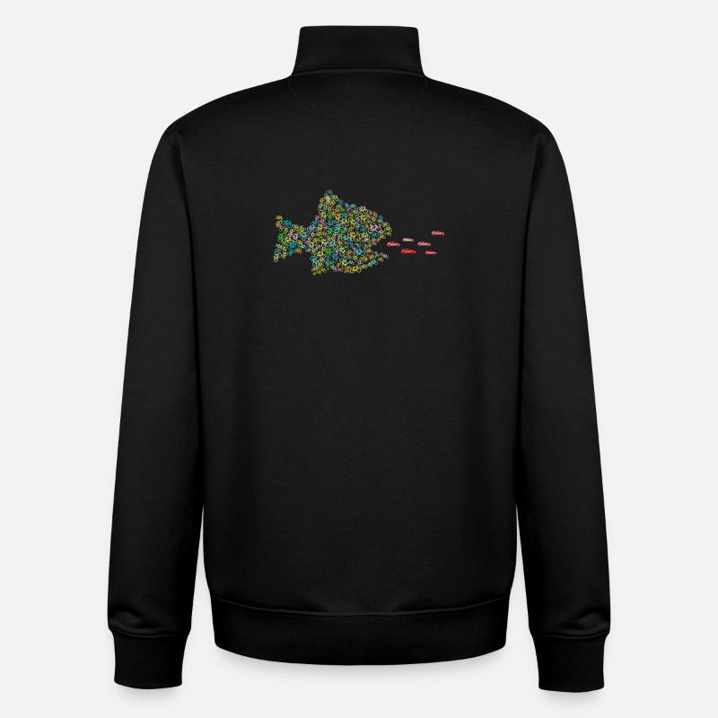 POISSON MANGE-VOITURES - Sweat zippé unisexe en coton bio Stanley/Stella - noir