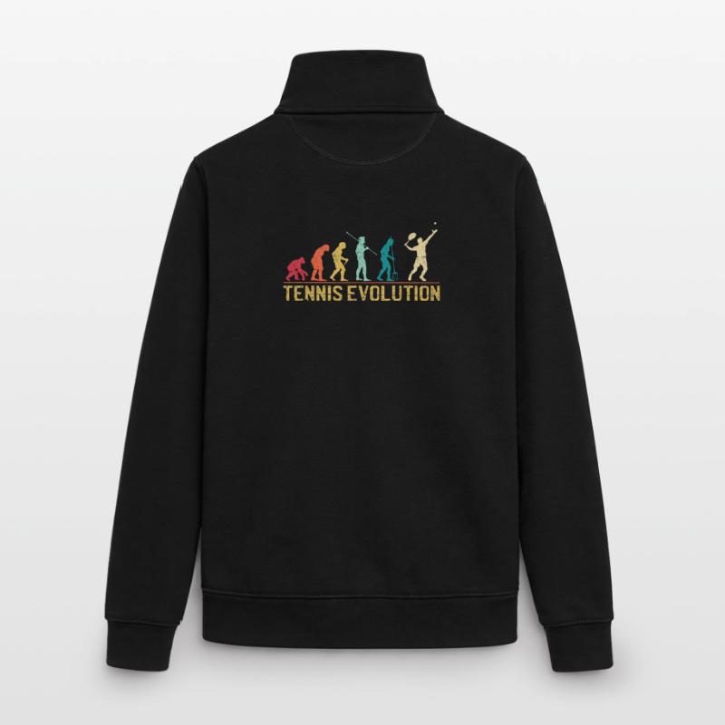 Tennis Evolution Evolution Conception graphique Sweat zippé unisexe en coton bio Stanley/Stella