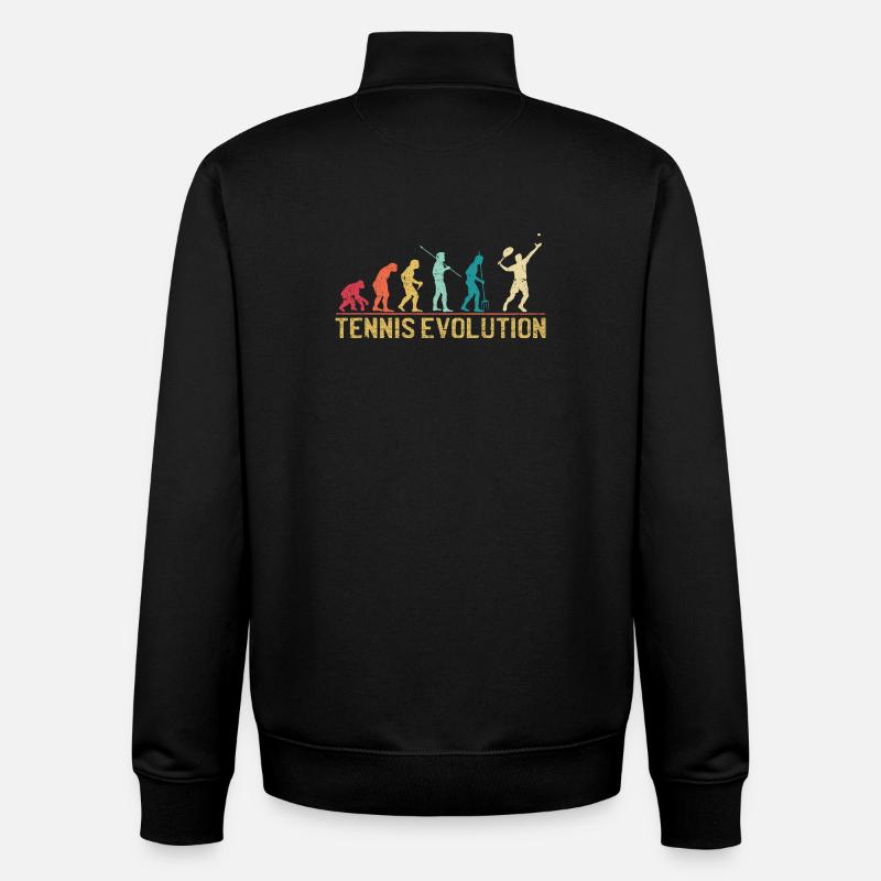 Tennis Evolution Evolution Graphic Design - Unisex Organic Zip Sweatshirt by Stanley/Stella - black