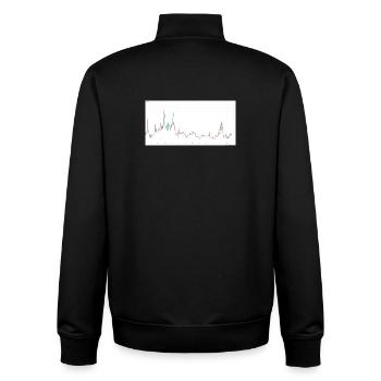 “Share The Gains” Graphic T-Shirt
 - Unisex Organic Zip Sweatshirt by Stanley/Stella - black - Back - AI Model Male 185 light (185cm)