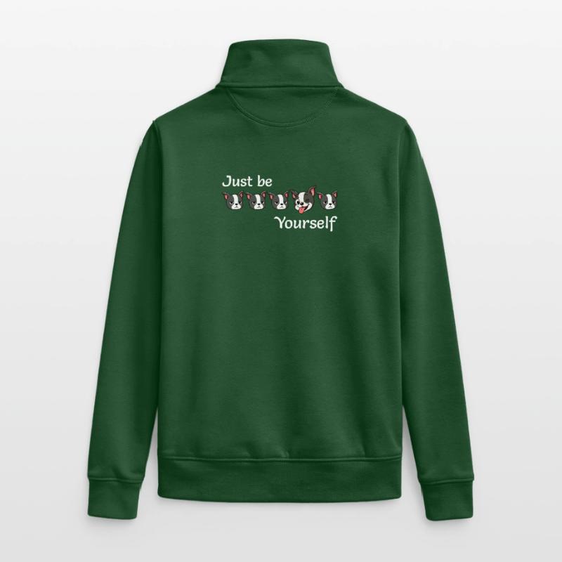 Boston - Soyez simplement - Vous-même - Texte blanc Sweat zippé unisexe en coton bio Stanley/Stella