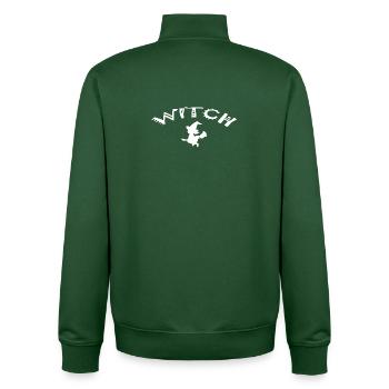 Heks - Unisex sweater met rits van biologisch katoen Stanley/Stella - bottlegreen - Achter - AI Model Male 185 dark (185cm)